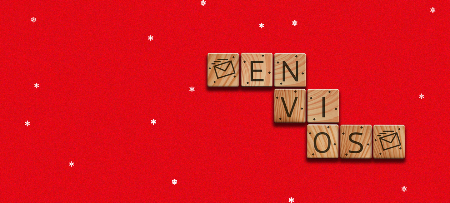 peças de jogo com envios sobre fundo natalicios