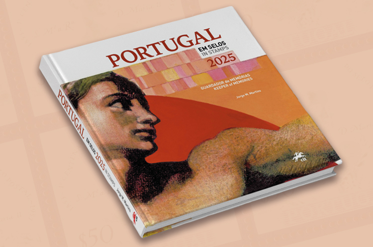 Capa Portugal em Selos 2025 com  imagem artistica