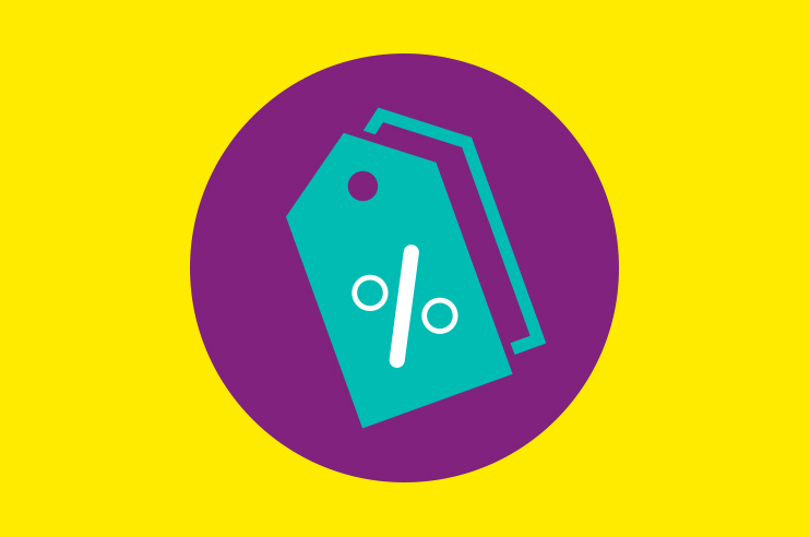 Ícone de etiqueta de desconto