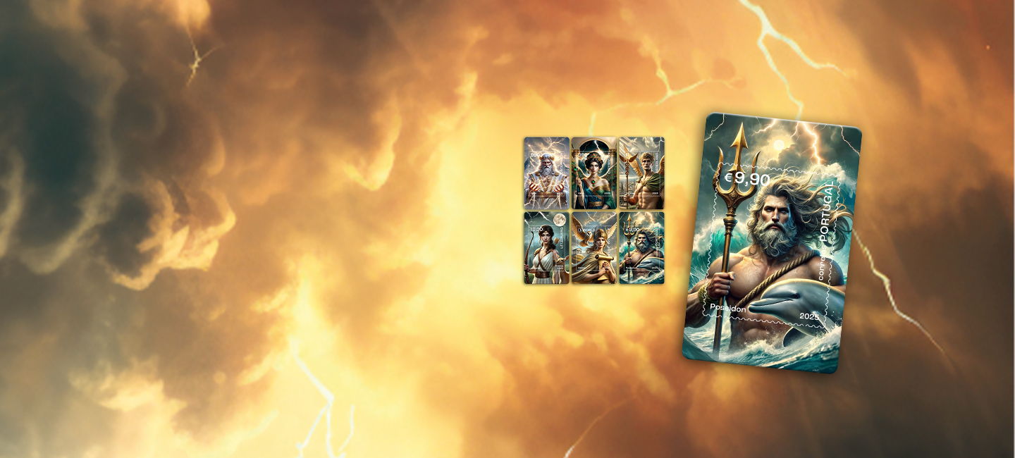 Crypto Stamp Poseidon plus the 5 stamps from the collection.